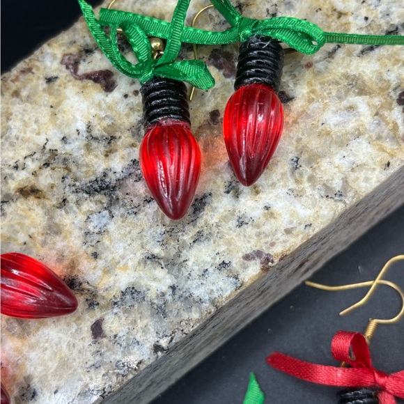 Christmas Earrings, Lightbulb Earrings, Cute Christmas, New Handmade Item - Picture 6 of 9